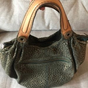 1969 Gap hunter green leather shoulder bag